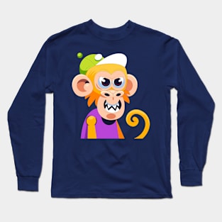 Monkey Green Hat Long Sleeve T-Shirt